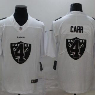 Nike Raiders 4 Derek Carr White Shadow Logo Limited Jersey