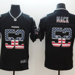 Nike Raiders 52 Khalil Mack Black USA Flag Fashion Color Rush Limited Jersey
