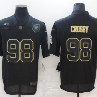 Nike Raiders 98 Maxx Crosby Black 2020 Salute To Service Limited Jersey