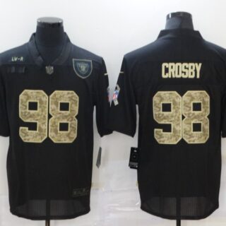 Nike Raiders 98 Maxx Crosby Black Camo 2020 Salute To Service Limited Jersey