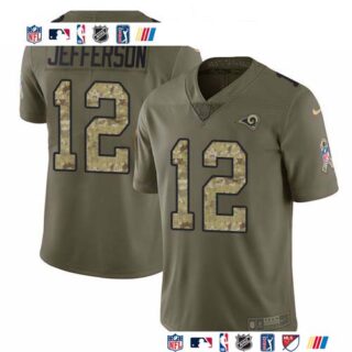 Nike Rams #12 Van Jefferson Olive Camo Men's Stitched NFL Limited 2017 Salute To Service Jersey