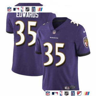 Nike Ravens #35 Gus Edwards Purple Team Color Men's Stitched NFL Vapor Untouchable Limited Jersey