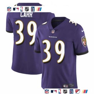 Nike Ravens #39 Brandon Carr Purple Team Color Men's Stitched NFL Vapor Untouchable Limited Jersey
