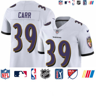 Nike Ravens #39 Brandon Carr White Men's Stitched NFL Vapor Untouchable Limited Jersey