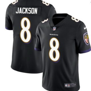 Men's Baltimore Ravens #8 Lamar Jackson Black Alternate Stitched NFL Vapor Untouchable Limited Jersey