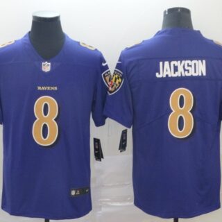 Nike Ravens 8 Lamar Jackson Purple Color Rush Limited Jersey