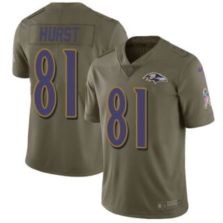 Nike Ravens 81 Hayden Hurst Olive Youth Salute To Service Limited Jersey