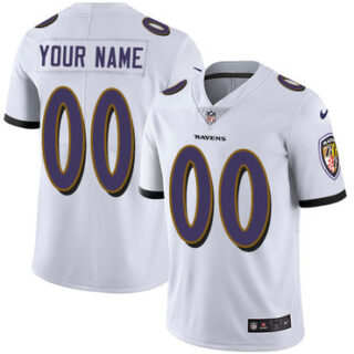 Nike Ravens White Men's Customized Vapor Untouchable Player Limited Jersey
