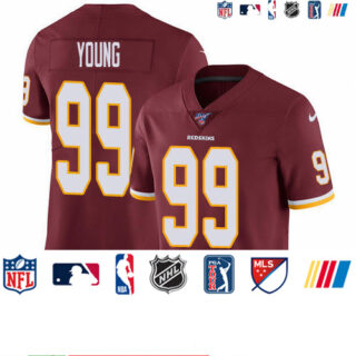 Nike Redskins #99 Chase Young Burgundy Red Team Color Men's Stitched NFL 100th Season Vapor Untouchable Limited Jersey