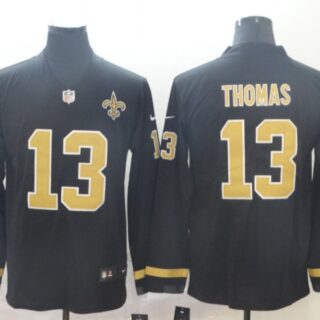 Nike Saints 13 Michael Thomas Black Therma Long Sleeve Jersey