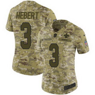 Nike Saints #3 Bobby Hebert Camo Women's Stitched NFL Limited 2018 Salute to Service Jersey