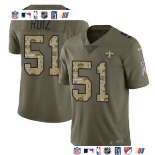 Nike Saints #51 Cesar Ruiz Olive Camo Men's Stitched NFL Limited 2017 Salute To Service Jersey