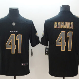 Nike Saints 41 Alvin Kamara Black Vapor Impact Limited Jersey