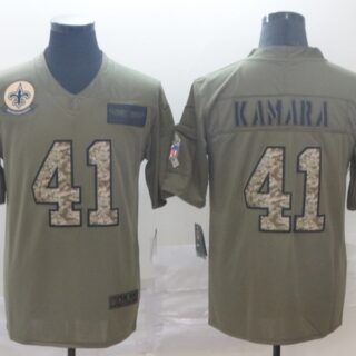 Nike Saints 41 Alvin Kamara Olive Camo Salute To Service Limited Jersey