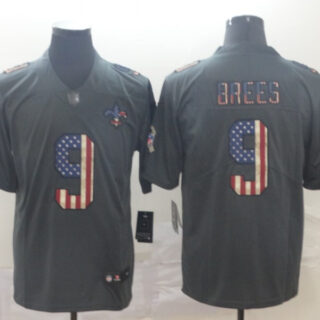 Nike Saints 9 Drew Brees 2019 Salute To Service USA Flag Fashion Limited Jersey