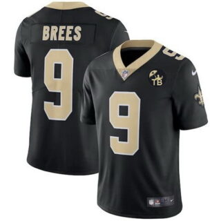 Nike Saints 9 Drew Brees Black W Tom Benson Patch Vapor Untouchable Limited Jersey