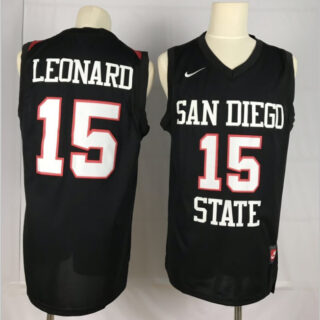 Nike San Diego State 15 Kawhi Leonard Black College Basketball Jersey