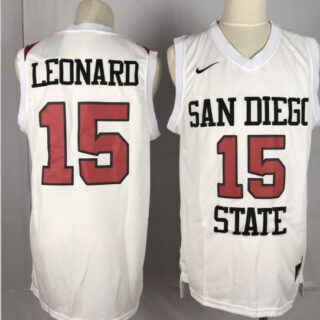 Nike San Diego State 15 Kawhi Leonard White College Basketball Jersey