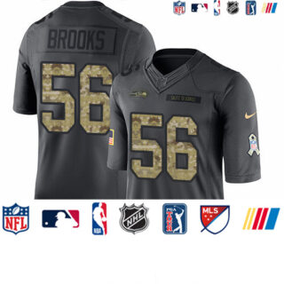 Nike Seahawks #56 Jordyn Brooks Black Men's Stitched NFL Limited 2016 Salute to Service Jersey