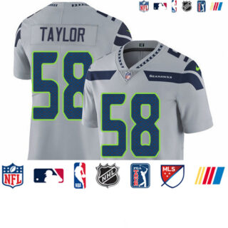 Nike Seahawks #58 Darrell Taylor Grey Alternate Men's Stitched NFL Vapor Untouchable Limited Jersey