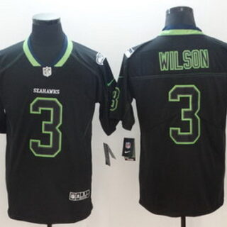 Nike Seahawks 3 Russell Wilson Black Shadow Legend Limited Jersey