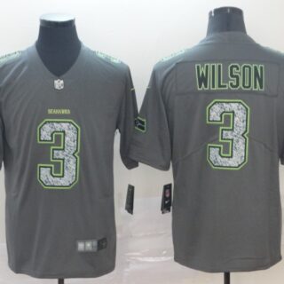 Nike Seahawks 3 Russell Wilson Gray Camo Vapor Untouchable Limited Jersey
