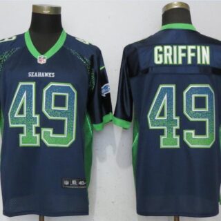 Nike Seahawks 49 Shaquill Griffin Navy Drift Fashion Elite Jersey