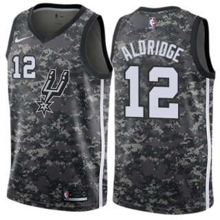 Nike Spurs #12 LaMarcus Aldridge Black NBA Swingman City Edition 2018 19 Jersey