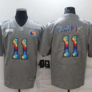 Nike Steelers 11 Chase Claypool Gray Vapor Untouchable Rainbow Limited Jersey