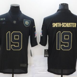 Nike Steelers 19 JuJu Smith Schuster Black 2020 Salute To Service Limited Jersey