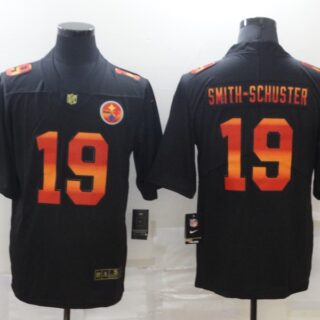 Nike Steelers 19 JuJu Smith Schuster Black Colorful Fashion Limited Jersey
