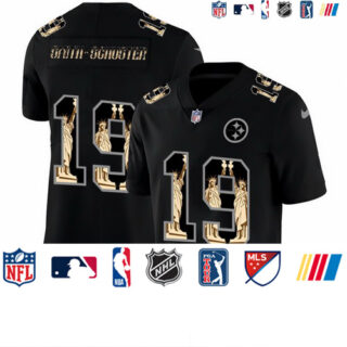 Nike Steelers 19 JuJu Smith Schuster Black Statue Of Liberty Limited Jersey