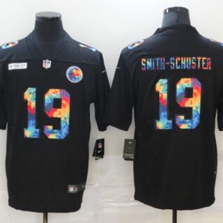 Nike Steelers 19 JuJu Smith Schuster Black Vapor Untouchable Rainbow Limited Jersey