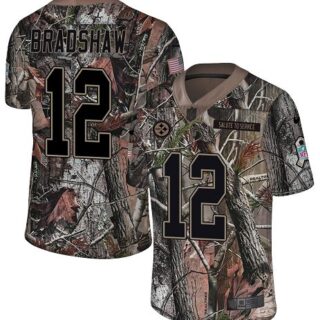 Nike Steelers #12 Terry Bradshaw Camo Men's Stitched NFL Limited Rush Realtree Jersey