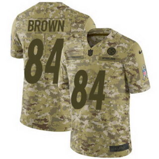 Nike Steelers #84 Antonio Brown Camo Men's Stitched NFL Limited 2018 Salute To Service Jersey
