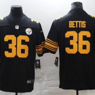 Nike Steelers 36 Jerome Bettis Black Color Rush Limited Jersey