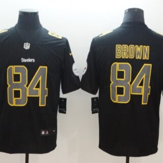 Nike Steelers 84 Antonio Brown Black Vapor Impact Limited Jersey.