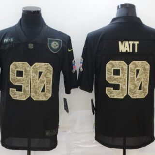 Nike Steelers 90 T.J. Watt Black Camo 2020 Salute To Service Limited Jersey