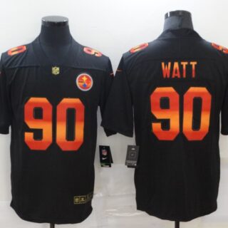 Nike Steelers 90 T.J. Watt Black Colorful Fashion Limited Jersey
