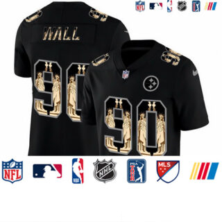 Nike Steelers 90 T.J. Watt Black Statue Of Liberty Limited Jersey
