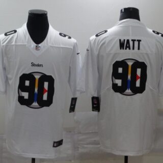 Nike Steelers 90 T.J. Watt White Shadow Logo Limited Jersey