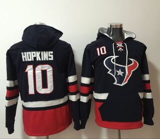 Nike Texans 10 DeAndre Hopkins Navy All Stitched Hooded Sweatshirt
