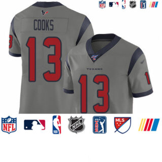 Nike Texans #13 Brandin Cooks Gray Men's Stitched NFL Limited Inverted Legend 100th Season Jersey
