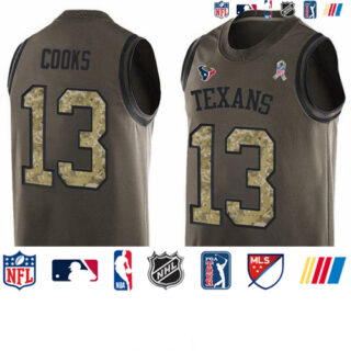 Nike Texans #13 Brandin Cooks Green Men's Stitched NFL Limited Salute To Service Tank Top Jersey