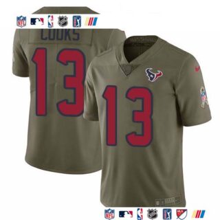 Nike Texans #13 Brandin Cooks Olive Men's Stitched NFL Limited 2017 Salute To Service Jersey