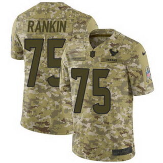 Nike Texans #75 Martinas Rankin Camo Men's Stitched NFL Limited 2018 Salute To Service Jersey