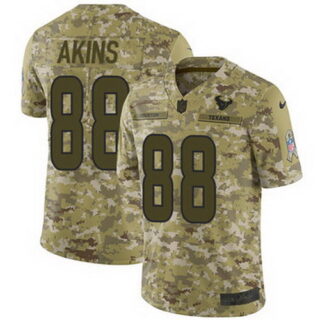 Nike Texans #88 Jordan Akins Camo Men's Stitched NFL Limited 2018 Salute To Service Jersey