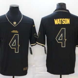 Nike Texans 4 Deshaun Watson Black Gold Vapor Untouchable Limited Jersey