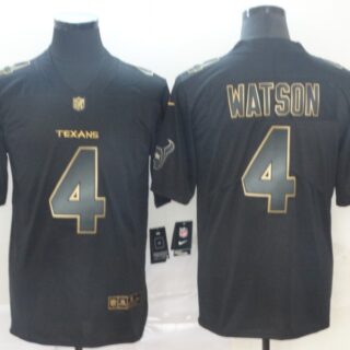 Nike Texans 4 Deshaun Watson Black Gold Vapor Untouchable Limited Jersey