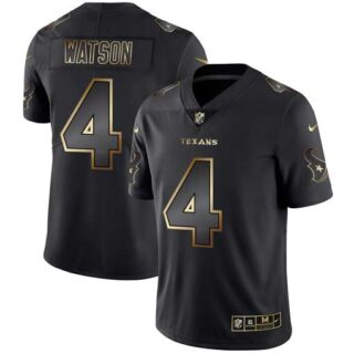 Nike Texans 4 Deshaun Watson Black Gold Vapor Untouchable Limited Jersey